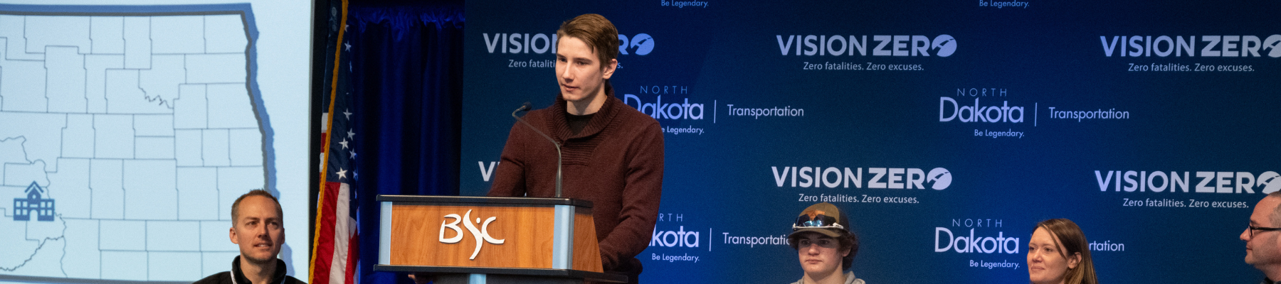 Male student speaking at the Vision Zero Partner Conference